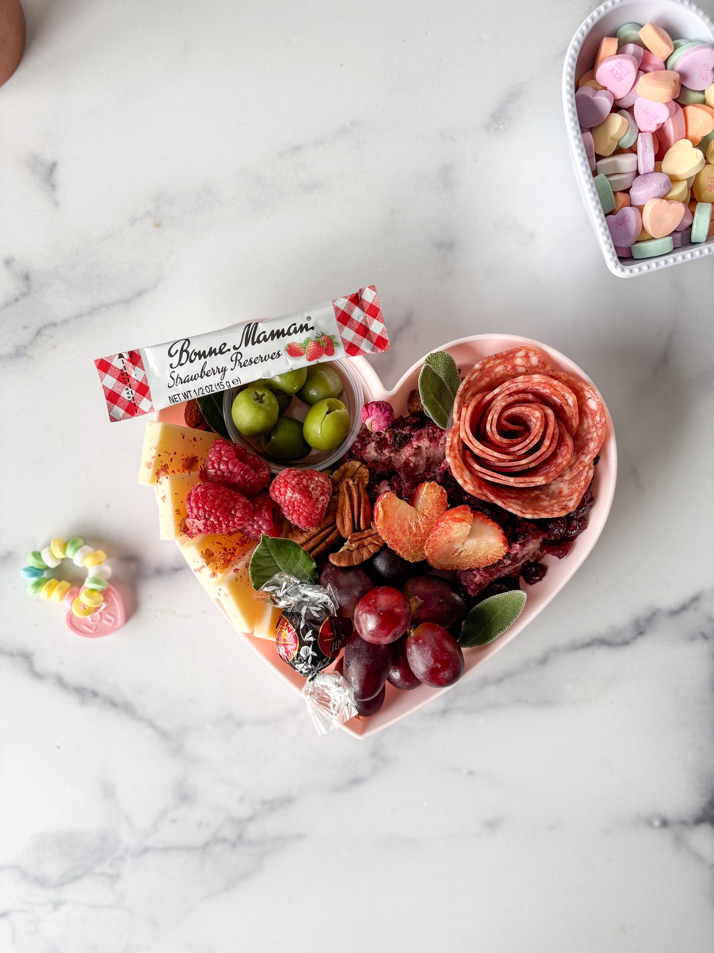 Pink Heart Charcuterie for Two